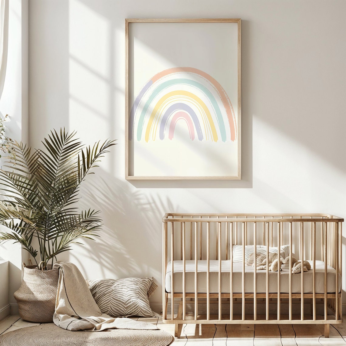 Wide Pastel Rainbow Arches Minimal Nursery Kids Room Decor Poster - Image 6