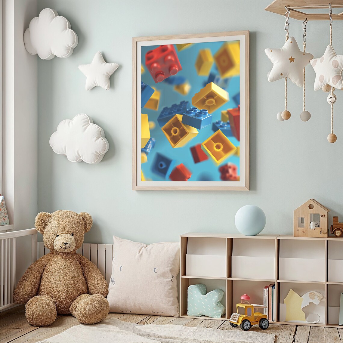 Colorful Building Blocks Nursery Wall Art Print - Image 2