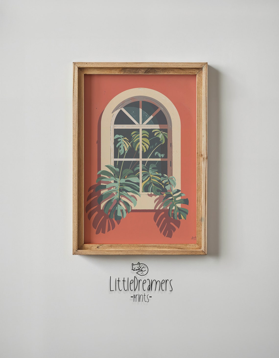 Monstera Greenery Arched Window Terracotta Wall Botanical Art Print - Image 6