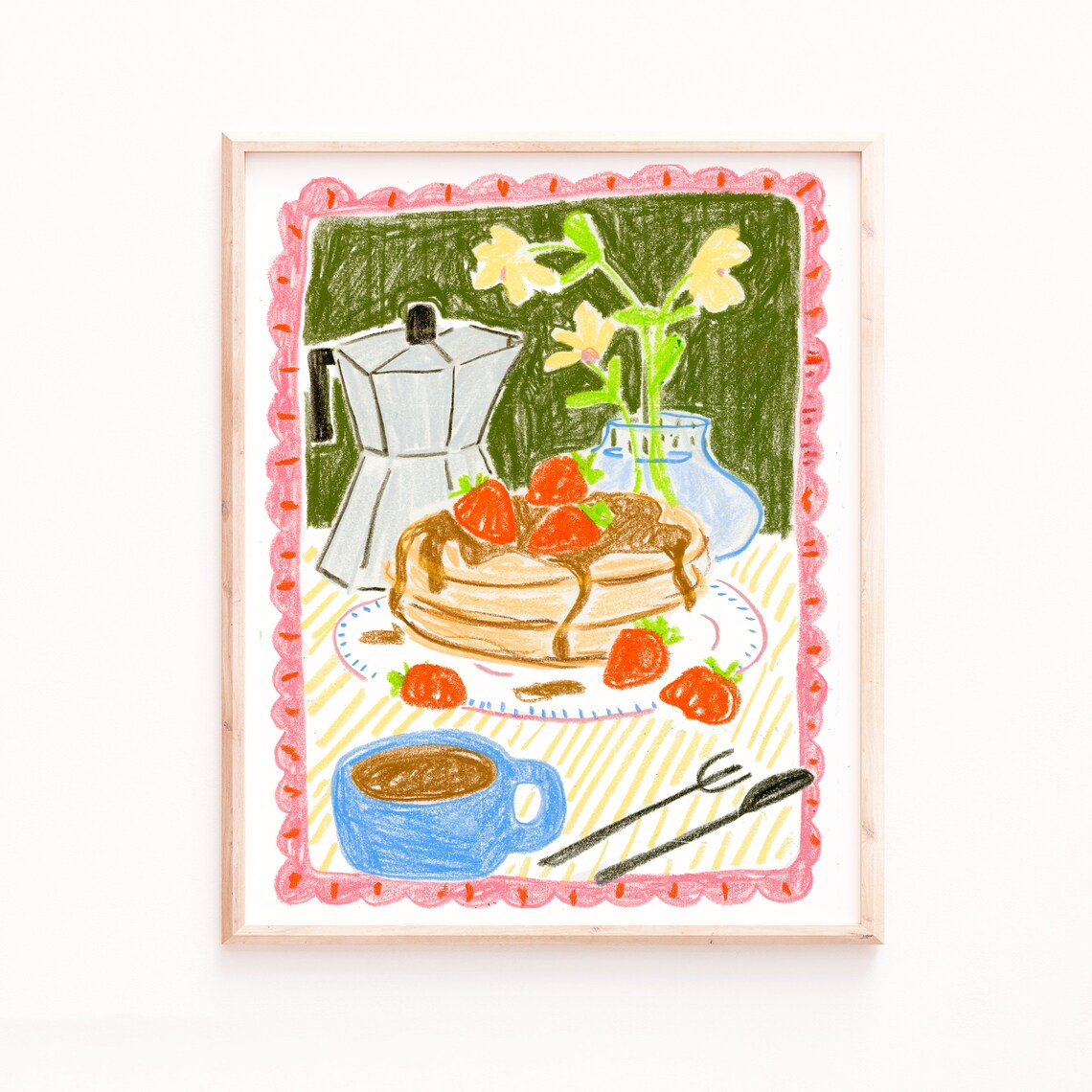Still Life With Pancakes Art Print, Kitchen Wall Art