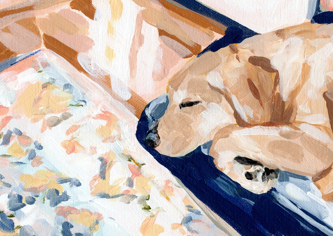 Dog Sleeping Art Print, Labrador Wall Art - Image 2