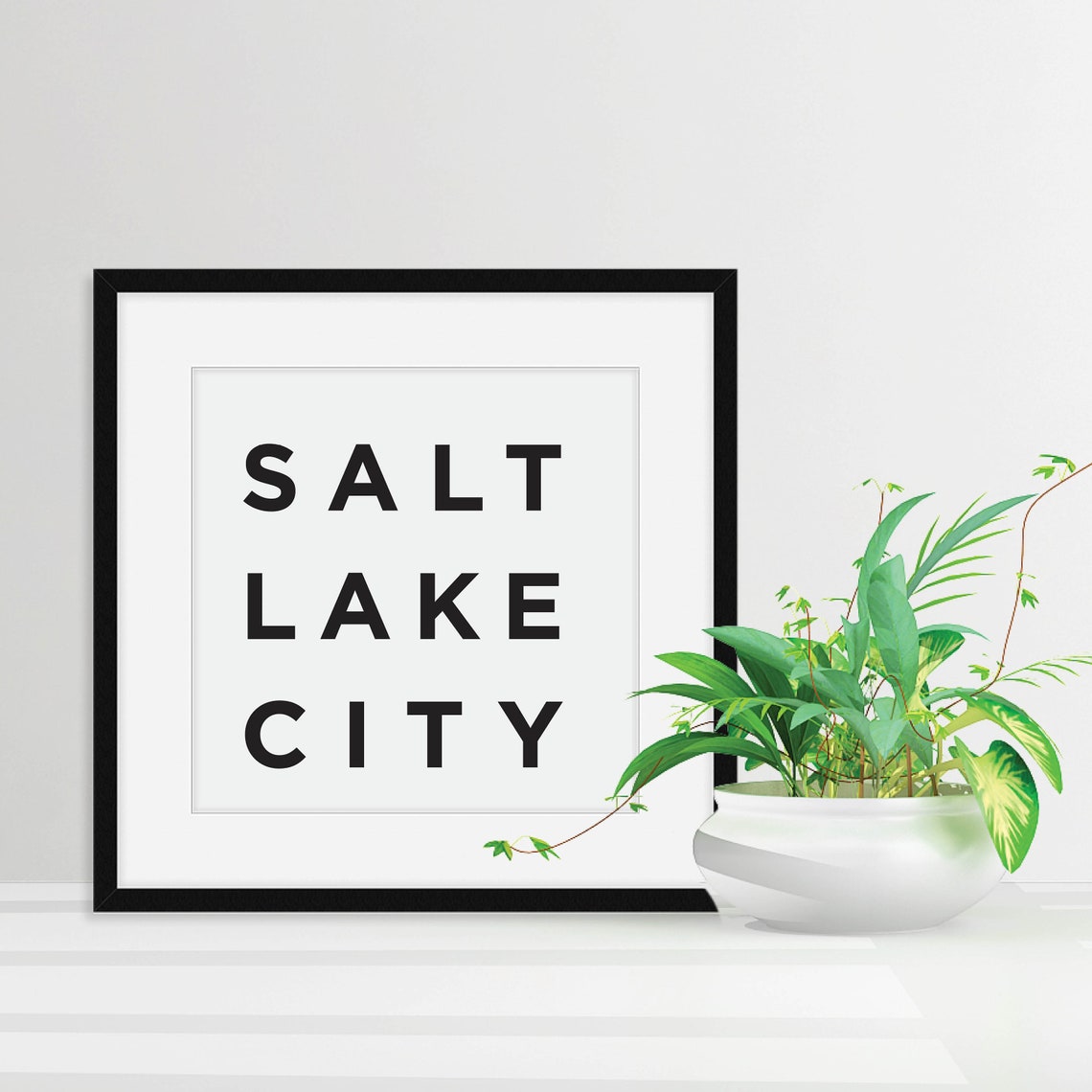 Salt Lake City Utah Bold Typography Minimalist City Travel Wall Poster