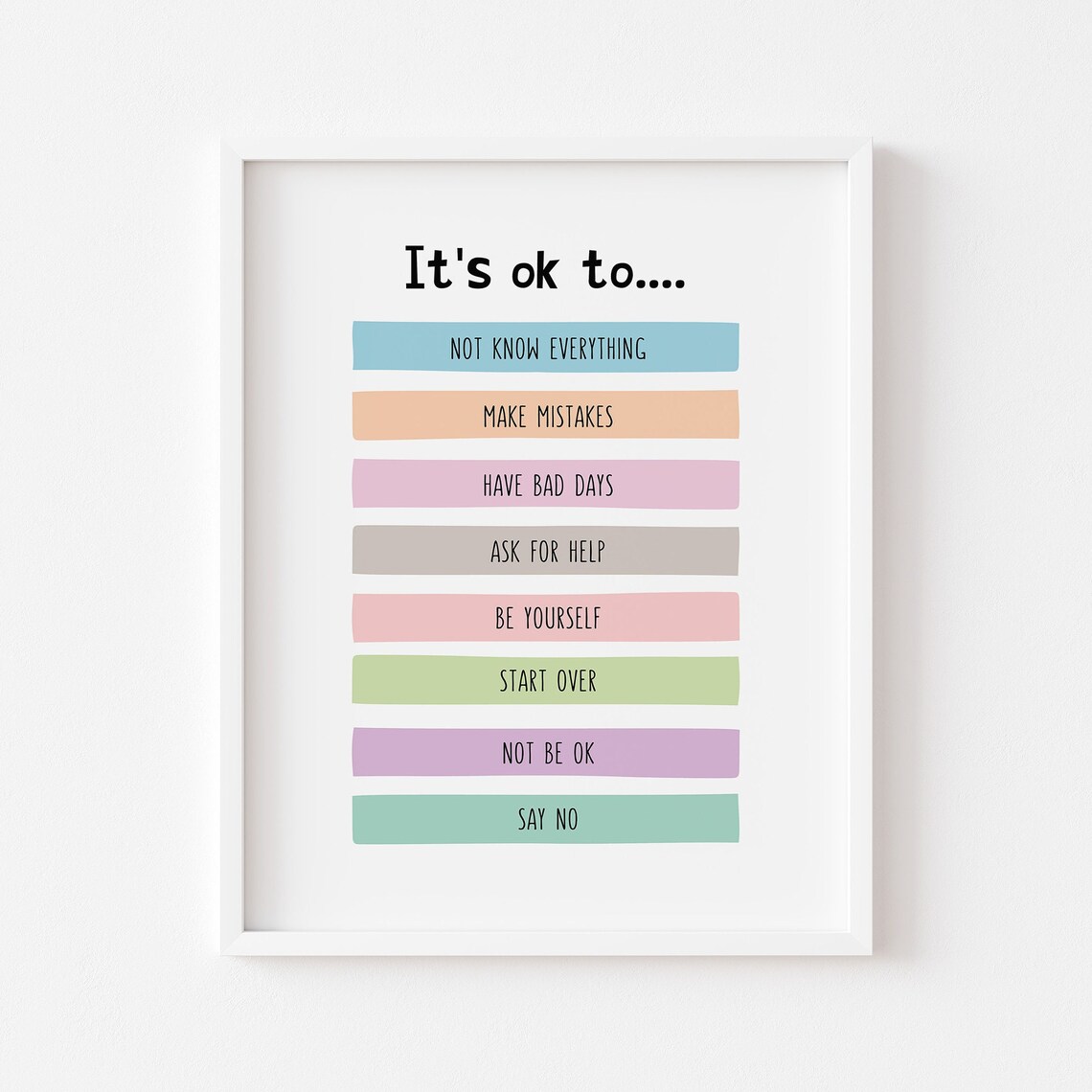 Its Ok To Not Be Okay - School Counselor Decor