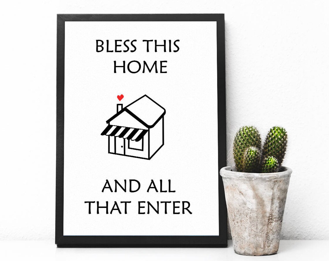 Bless This Home And All That Enter Housewarming Quote Poster - Image 2