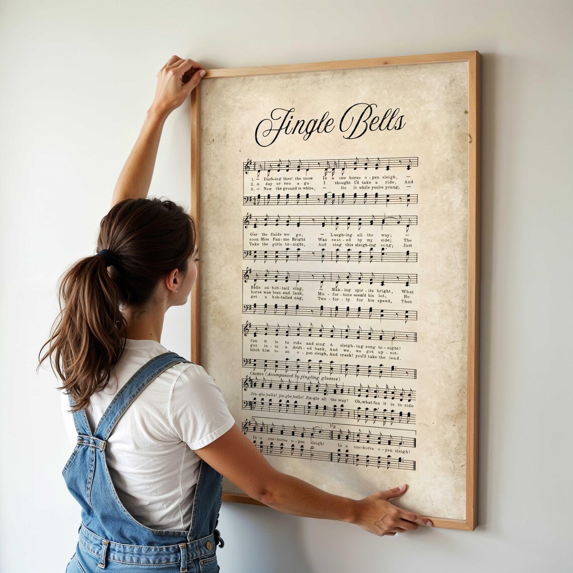 Jingle Bells Vintage Sheet Music On Aged Parchment Christmas Poster - Image 4