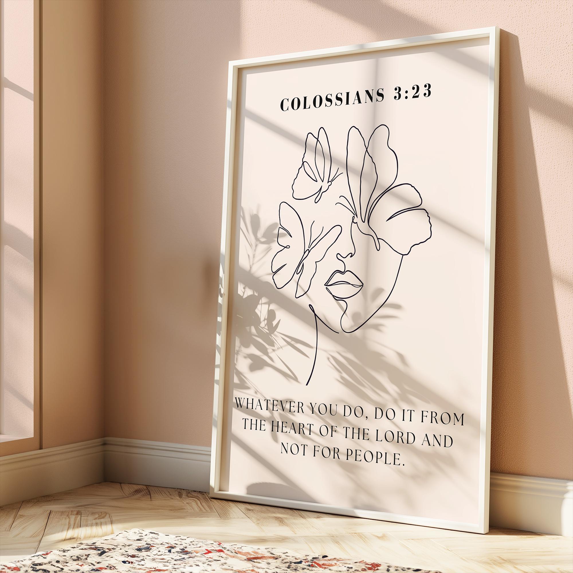 Colossians 3:23 Bible Verse Minimalist Art Print - Image 3