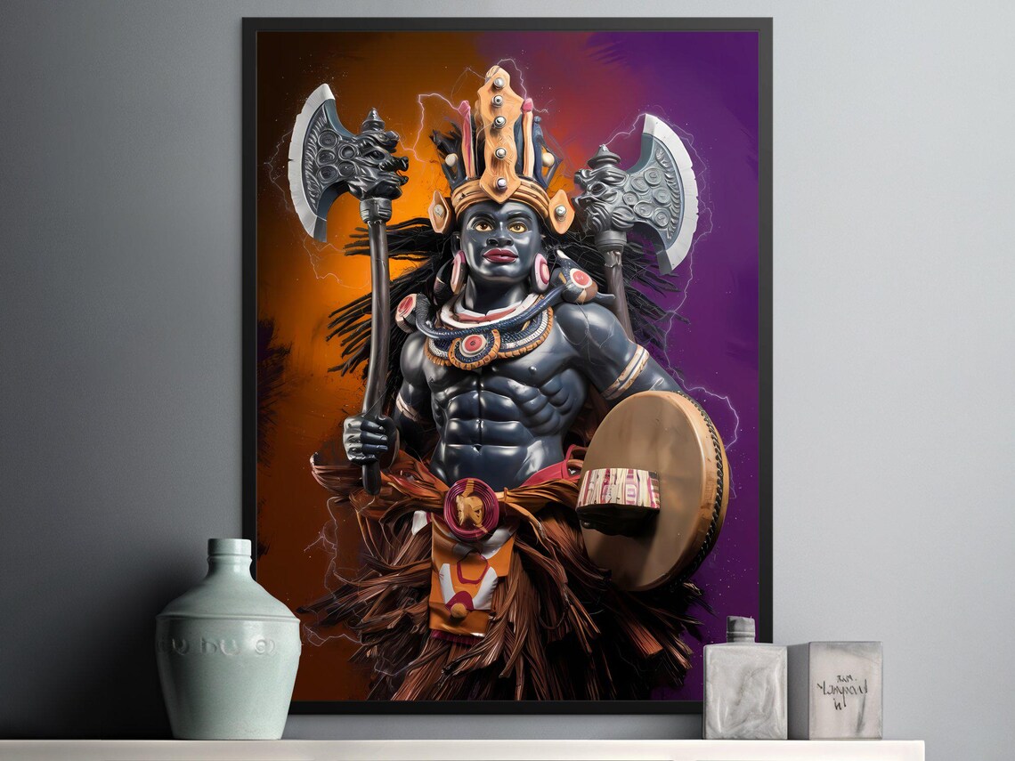 African Orisha Statue, Yoruba Santeria Art Print - Image 2
