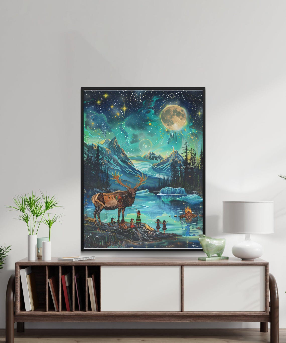 Aurora Borealis Wall Art Alaskan Wilderness Landscape Northern Lights Forest Print Nature Inspired Home Decor - Image 4