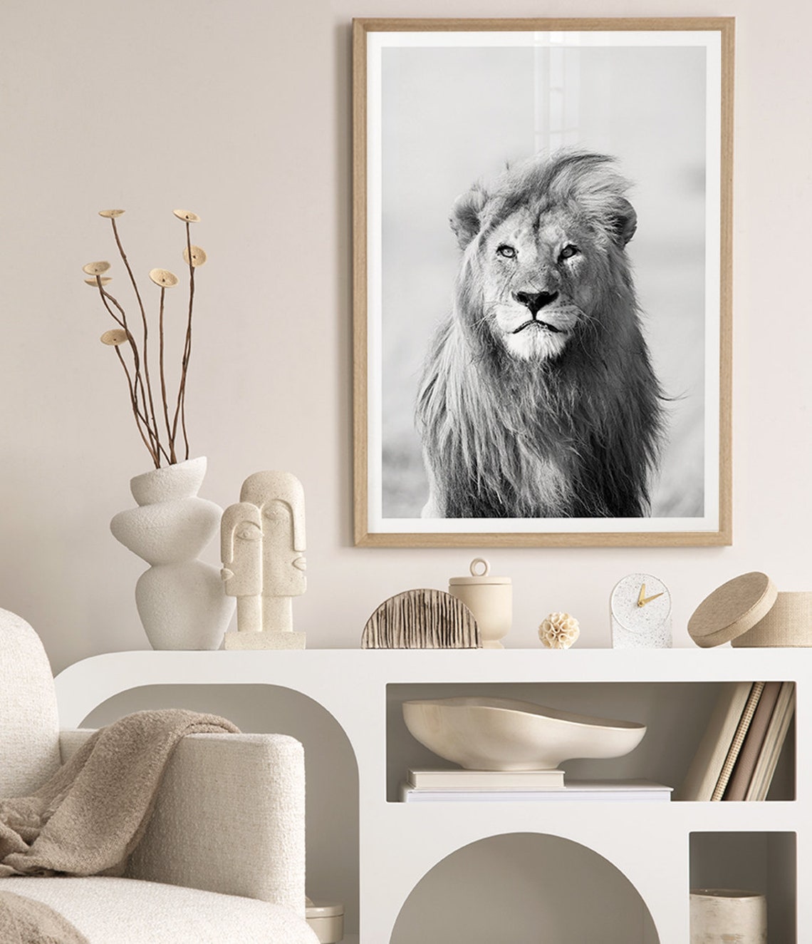 Black And White Lion Print African Animal Photography Lion Photography Print Animal Wall Art Lion Art Print - Image 3