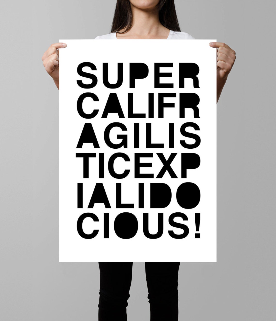 Girls Room Decor Baby Girl Nursery Wall Art Girl Bedroom Decor Supercalifragilisticexpialidocious Black And White Print - Image 3