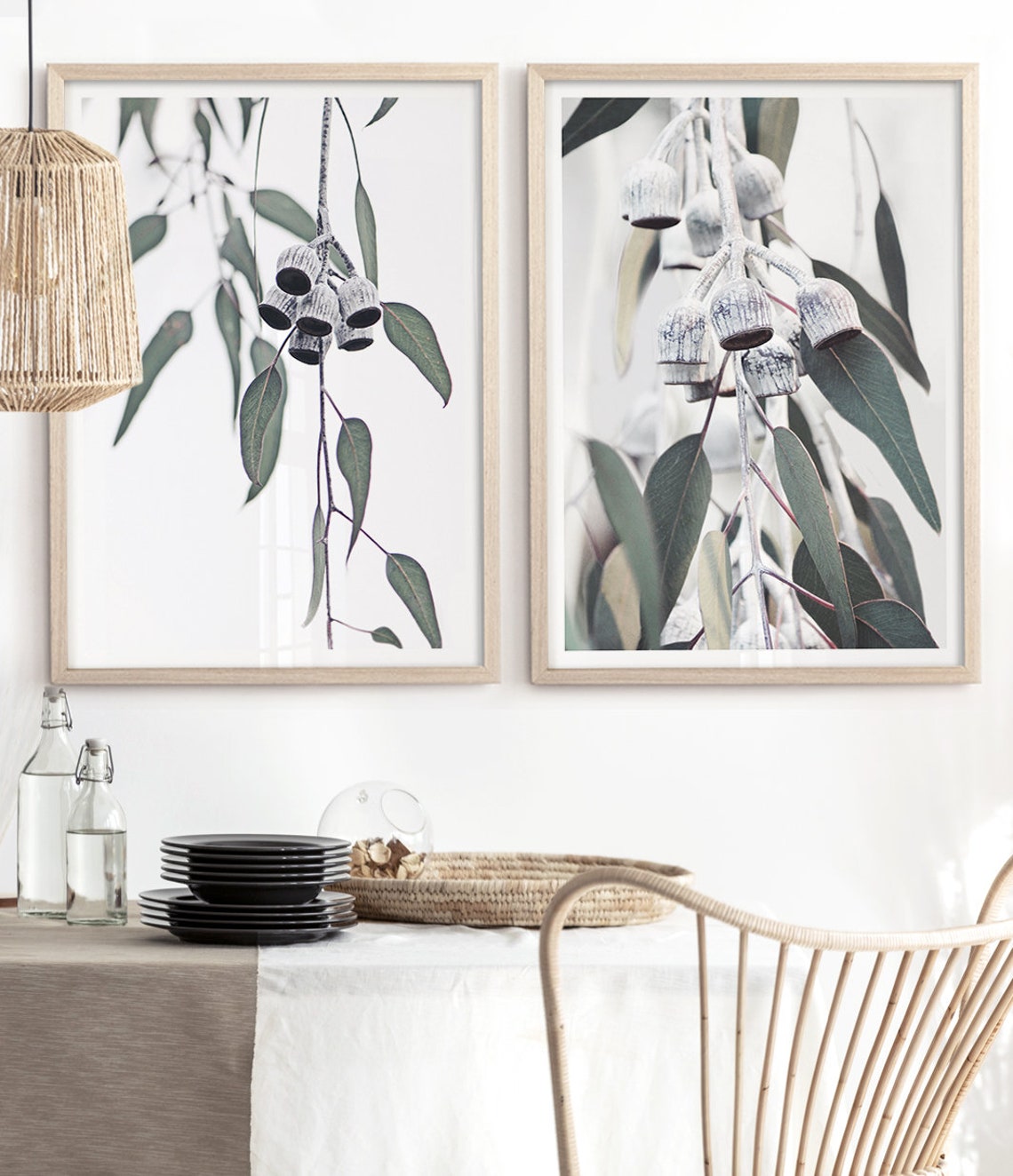 Clustered Silver Gum Nuts Eucalyptus Leaves Botanical Wall Art Poster - Image 3