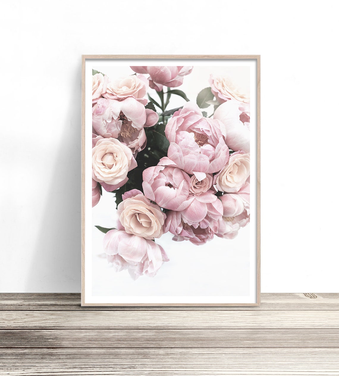 Pink Peony Print Pastel Floral Wall Art Flower Art Print Contemporary Flower Photography Large Flower Photo Feminine Bedroom Wall Decor