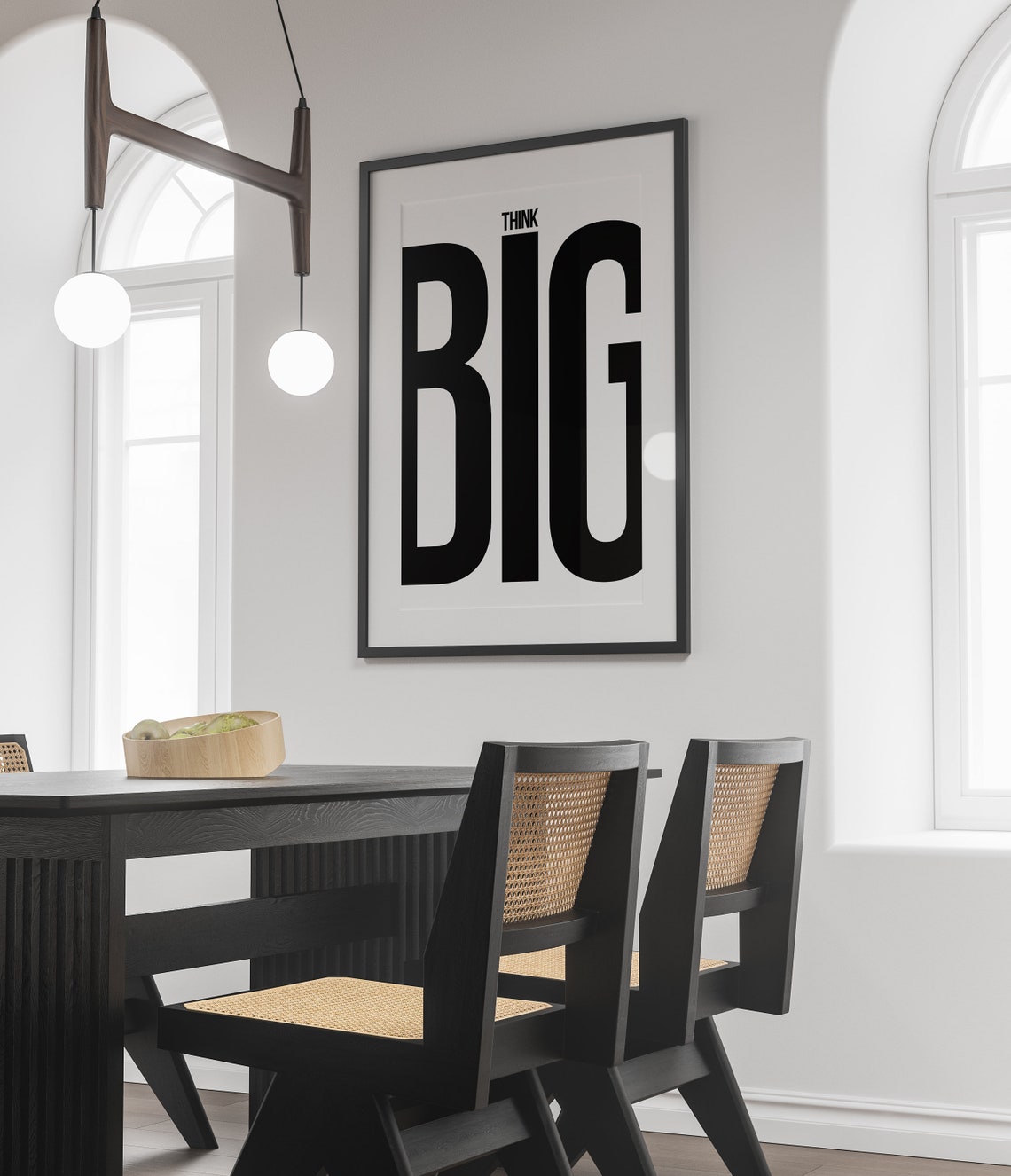 Think Big Minimalist Giant Bold Black And White Quote Poster - Image 3