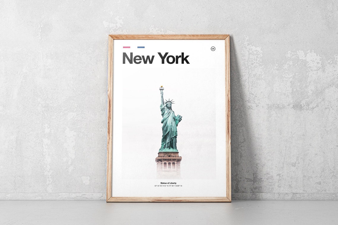 Statue Of Liberty Poster New York Poster Statue Of Liberty Gift New York Print Gift Travel Poster City Wall Art Minimalist City Poster - Image 3