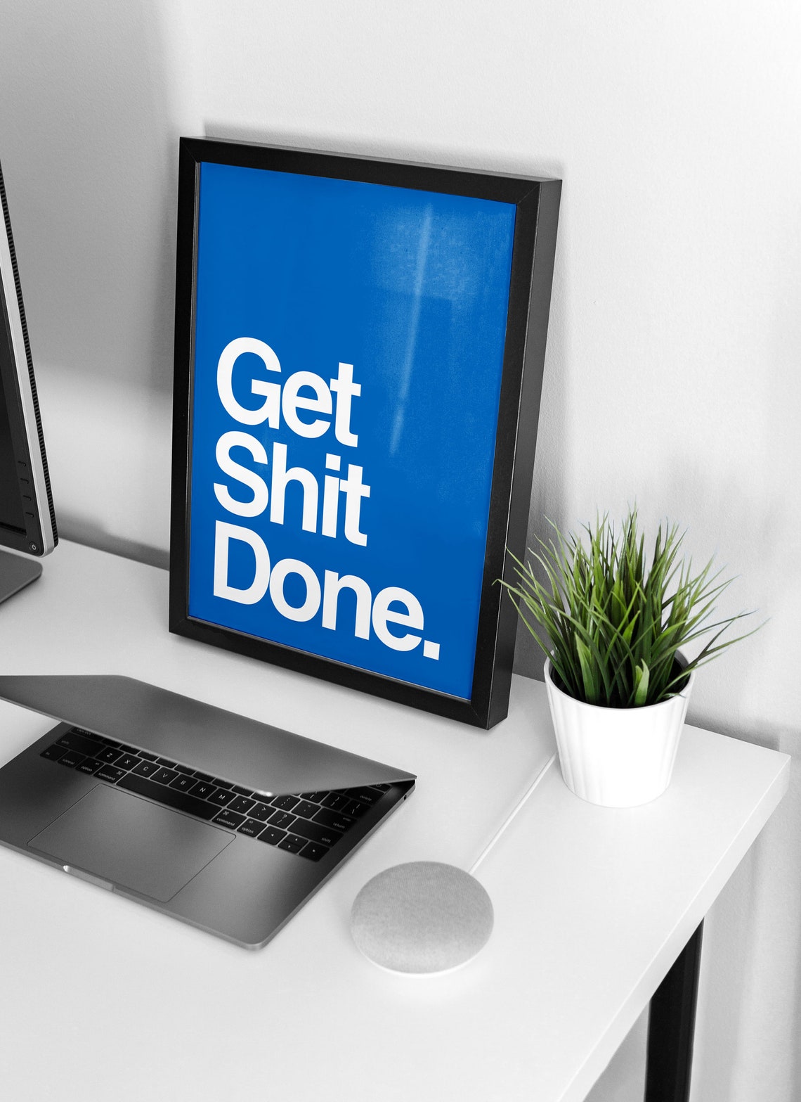 Get Shit Done Bold Blue Typography Motivational Quote Poster - Image 5