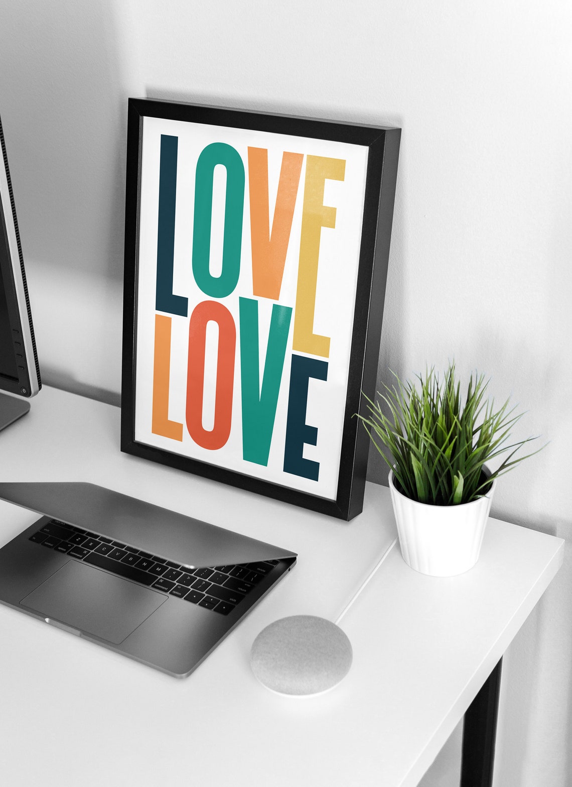 Colorful Stacked Love Typography Mid Century Modern Wall Poster - Image 6