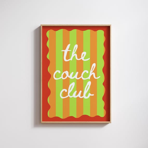 The Couch Club Print Funny Apartment Wall Art Dorm Room Trendy Living Decor Self Care Poster College Girl 49