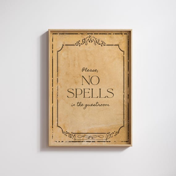 Halloween Guest Room Print Funny Wall Art Witchy Bedroom Decor Gothic Sign 88