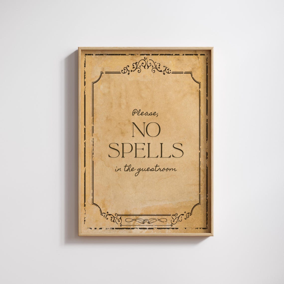 Please No Spells In The Guestroom Funny Witchy Gothic Bedroom Poster