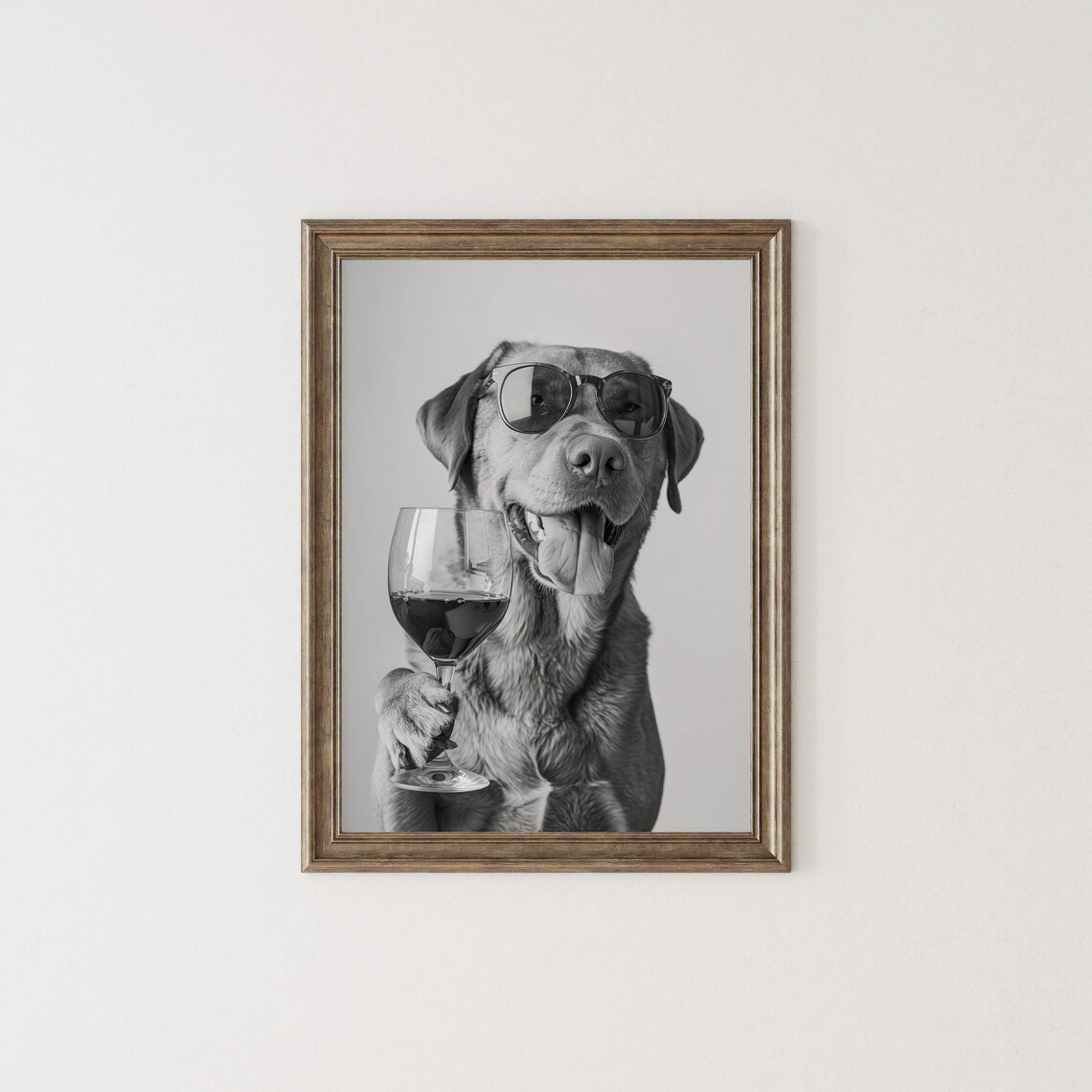Chesapeake Bay Retriever Wine Toast Funny Dog With Sunglasses Poster - Image 3