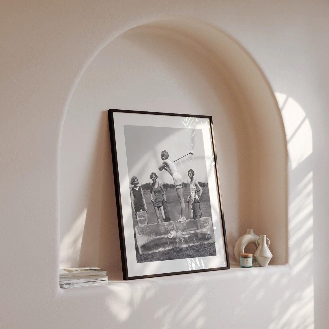 Vintage Women Golfers Teeing Off On Ice Blocks Retro Golf Photo Poster - Image 4
