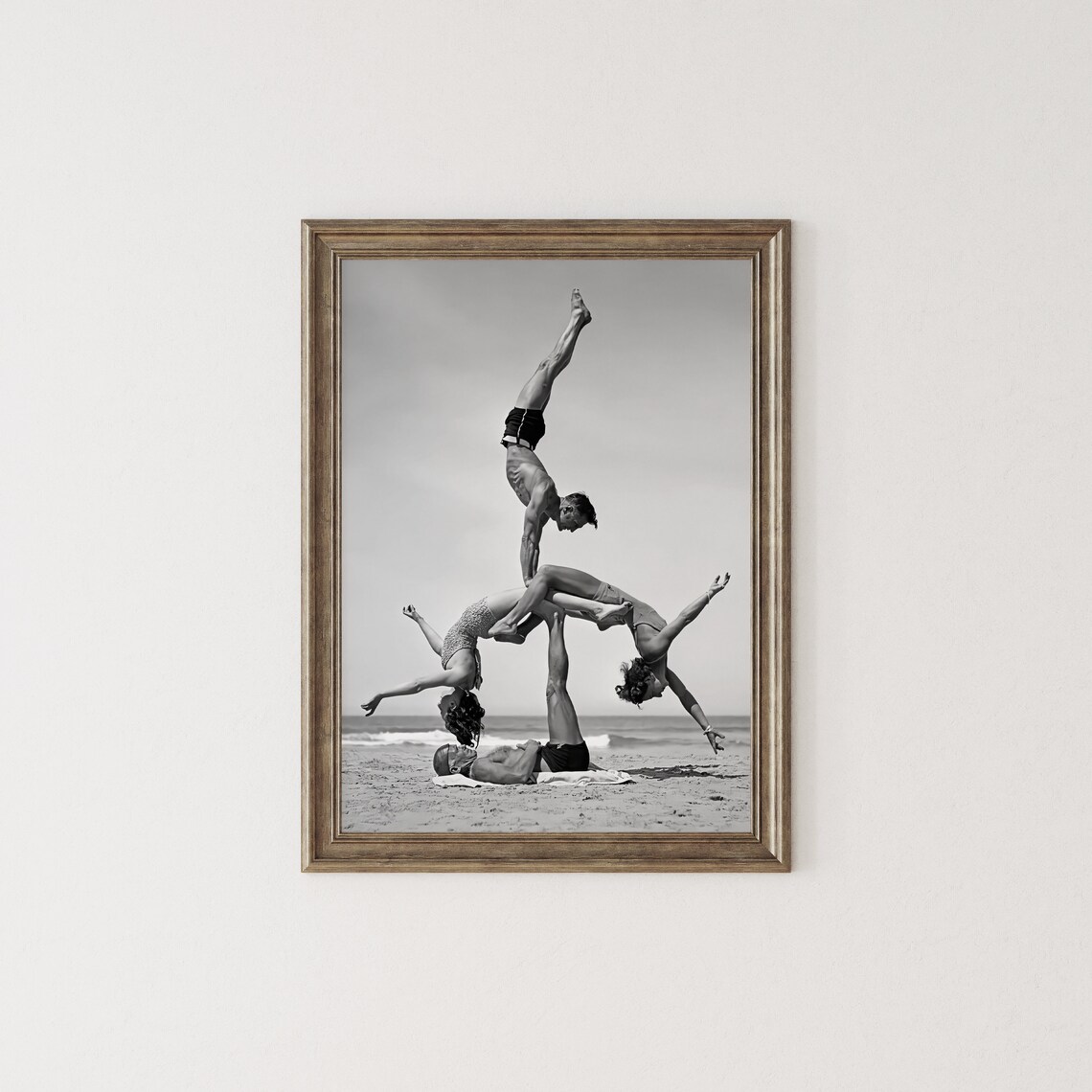Beach Acrobatics Vintage 1930s Gymnast Poster - Image 2