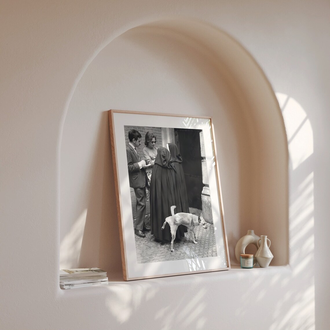 Dog Peeing On Nun Vintage Humor Art Print - Image 4