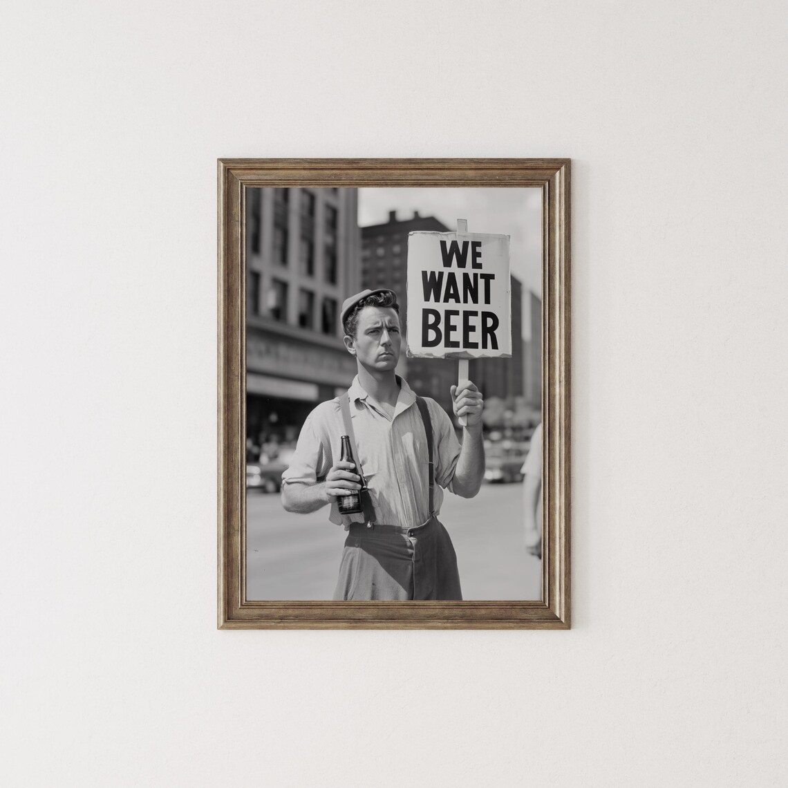 We Want Beer Protest Art Print, Vintage Prohibition - Image 2