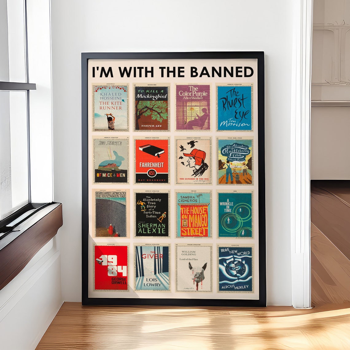 I'm With the Banned Book Covers Grid Literary Collage Poster - Image 2