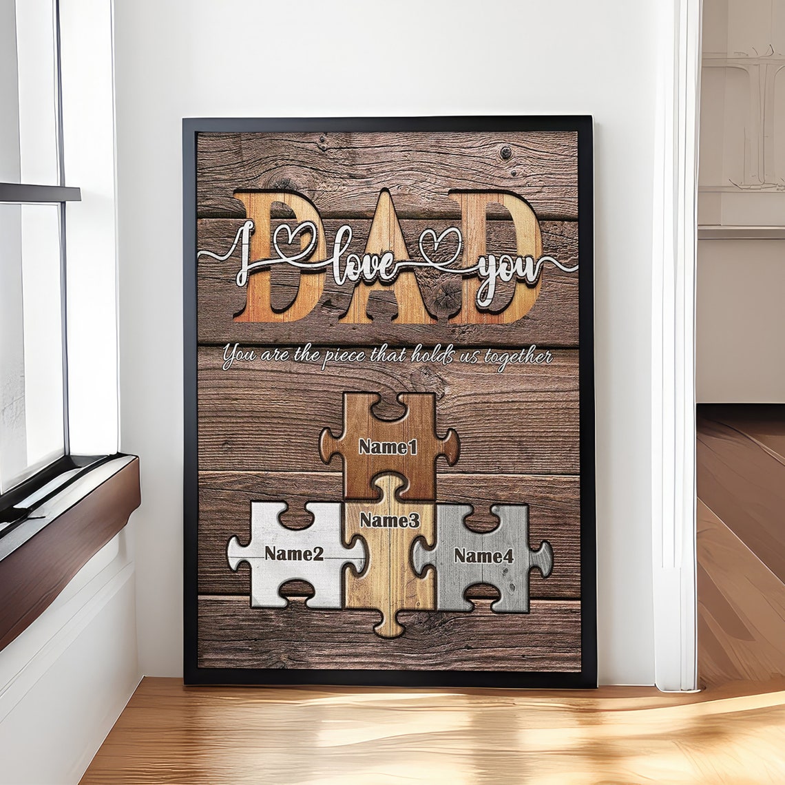 Personalized Fathers Day Custom Puzzle Prints With Name Gifts For Dad From Son Daughter Loving Birthday Gifts For Dad - Image 4