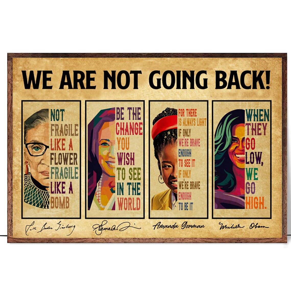We Are Not Going Back Illustrated Black Women Leaders Quote Poster - Image 2