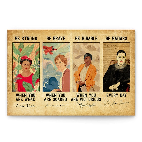 Be Strong Be Brave Trailblazing Women in History Empowerment Gift Poster