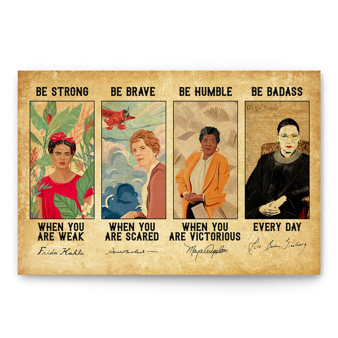 Be Strong Be Brave Trailblazing Women in History Empowerment Gift Poster