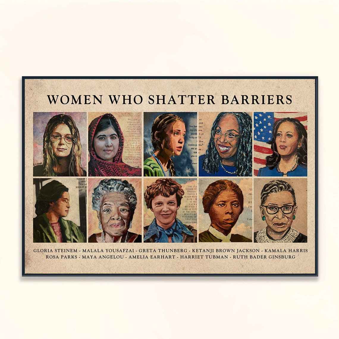 Women Who Shatter Barriers Iconic History Makers Collage Poster