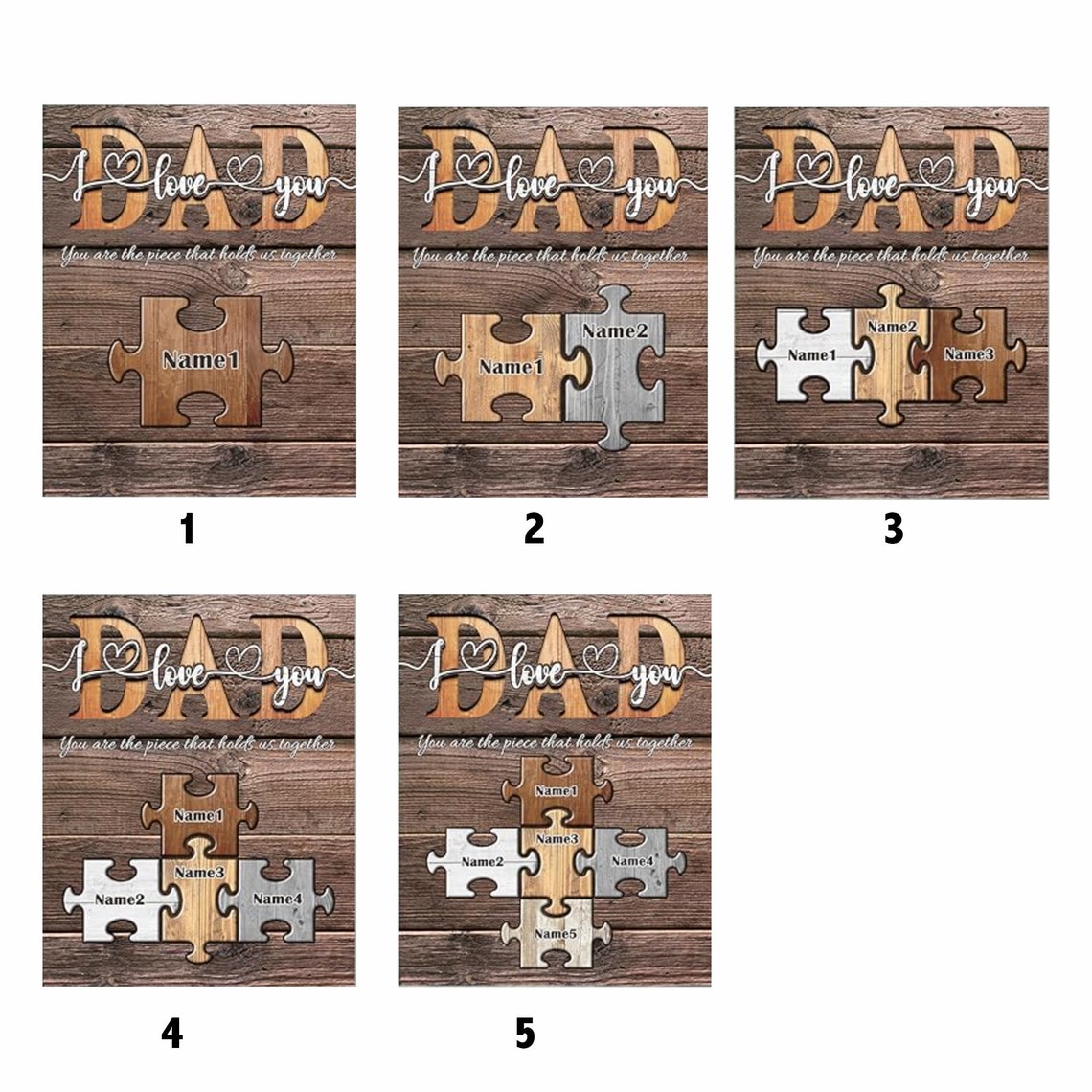 Personalized Fathers Day Custom Puzzle Prints With Name Gifts For Dad From Son Daughter Loving Birthday Gifts For Dad - Image 2