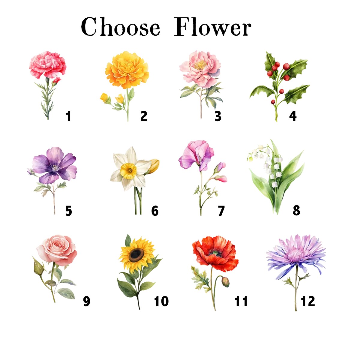 First Mom Now Nana Birth Month Flowers Blooming Family Garden Poster - Image 2