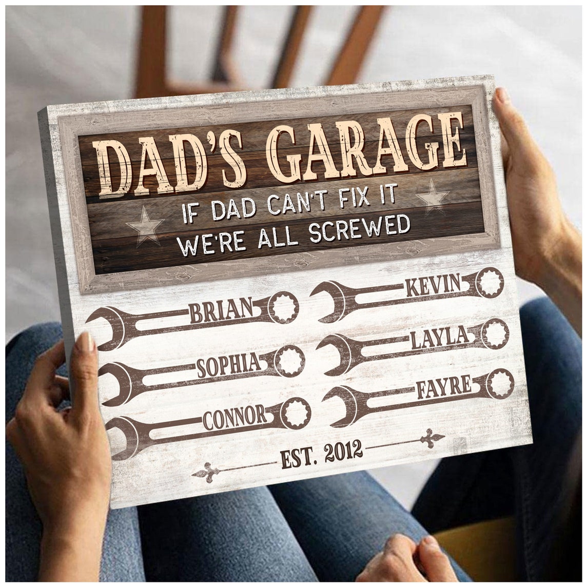 Dad's Garage If Dad Can't Fix It Funny Wrench Workshop Poster - Image 4