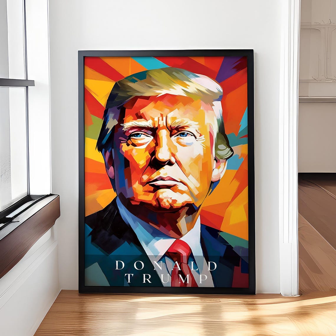 Donald Trump Bold Colorful Geometric Pop Portrait Style Poster