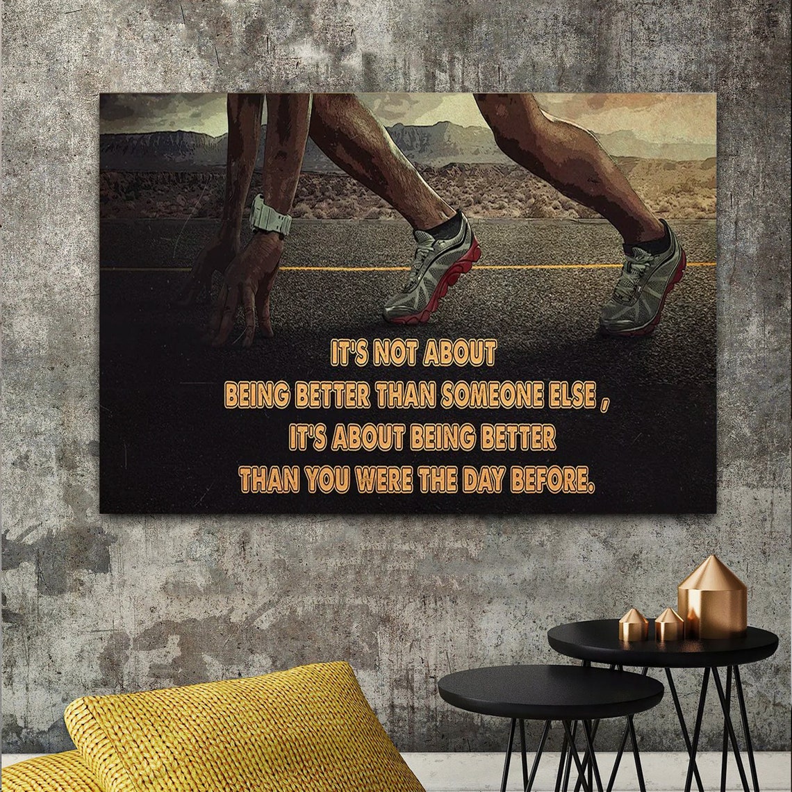 Running Motivational Quote Sprinter Start Line Runner Sports Poster - Image 3
