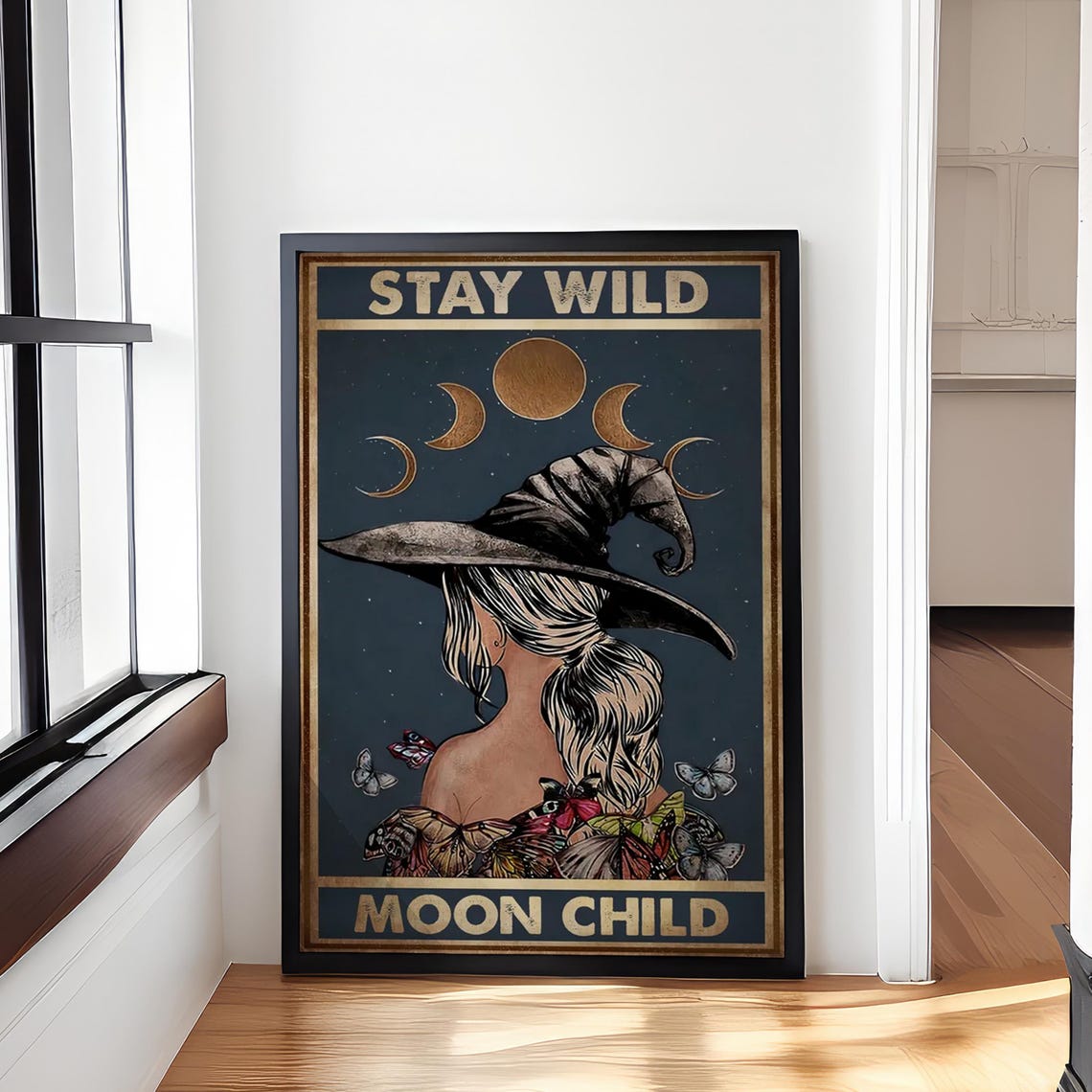 Witch Stay Wild Moon Child Poster Witch Hippie Gothic Magic Witch Vintage Wall Decor Wall Poster Home Decor