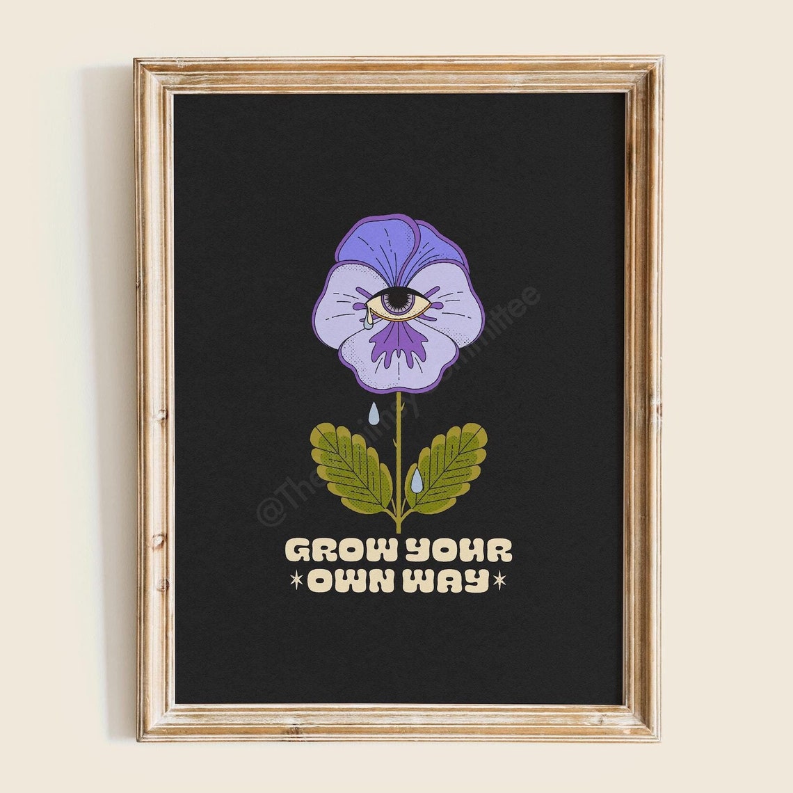 Grow Your Own Way Art Print Whimsical Home Decor Floral Illustration
