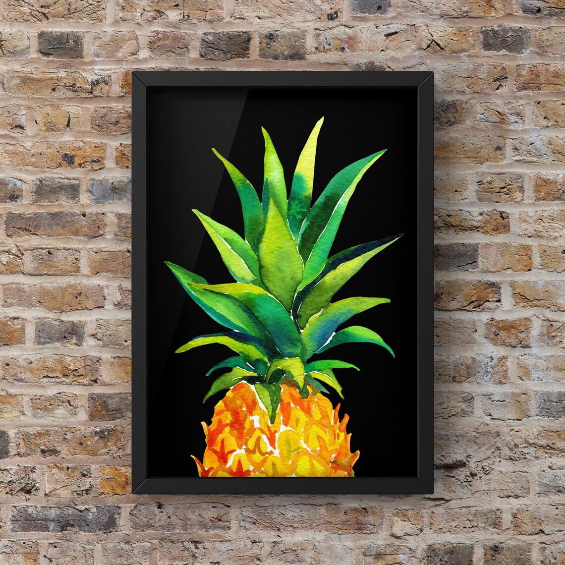Pineapple Print Illustration Watercolor Kitchen Art Print