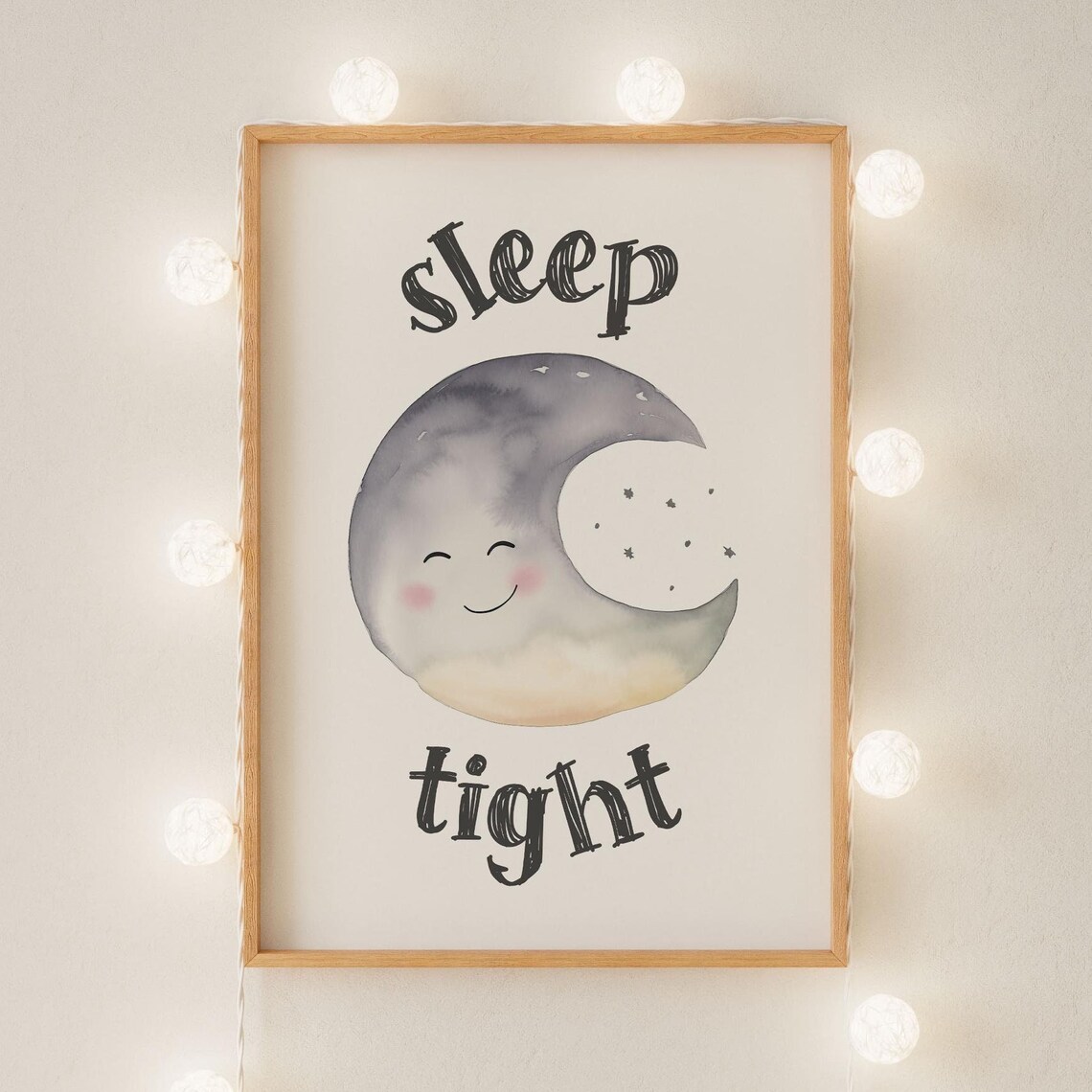 Nursery Moon Poster, Baby's Room Wall Art