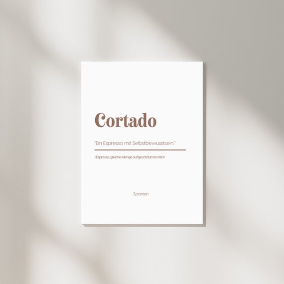 Cortado Coffee - Minimalist Poster