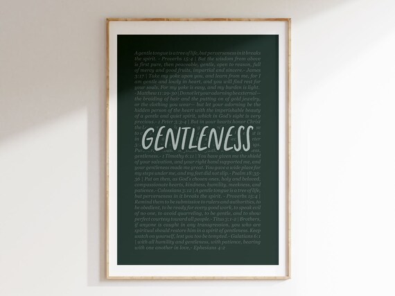 Gentleness Fruit Of The Spirit Bible Verse Poster Nursery Decor Faith