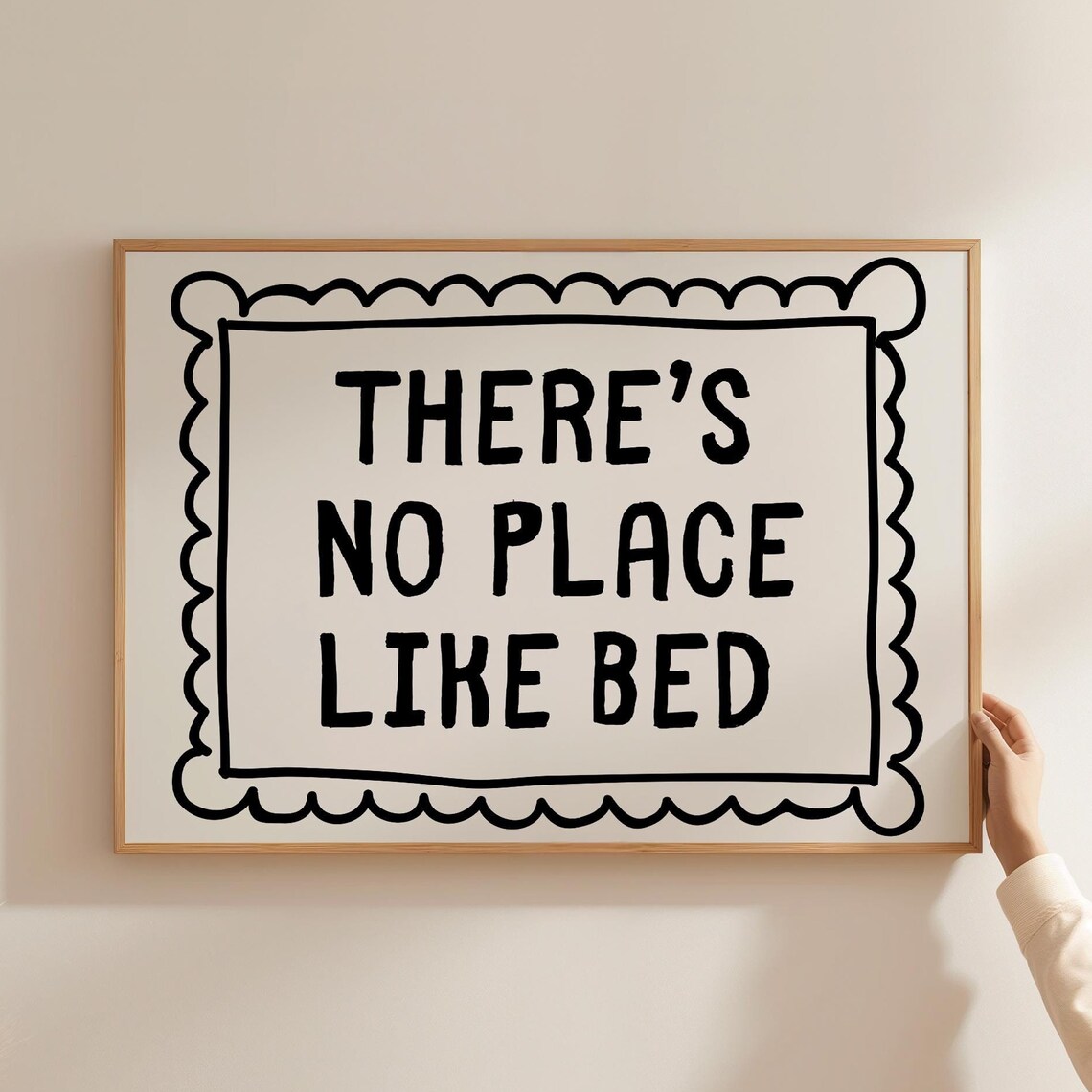 There's No Place Like Bed Retro Bedroom Art Print