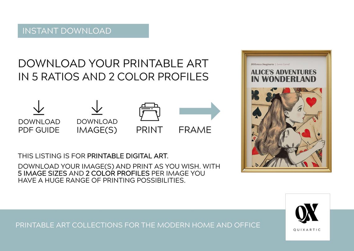 Alice Among Playing Cards Wonderland Illustration Book Art Poster - Image 2