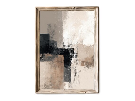 Beige Minimalist Abstract Wall Art Neutral Vertical Texture Print Modern Japandi Decor 171