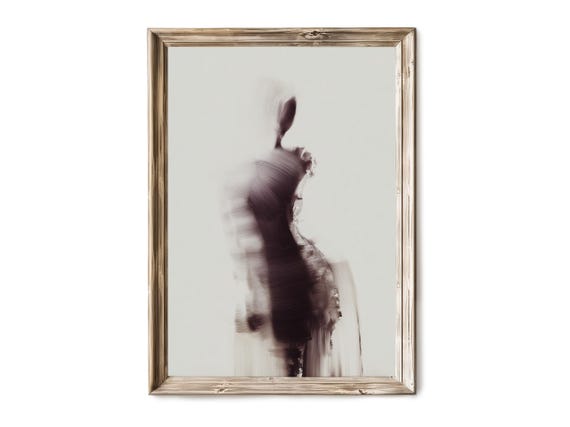 Blurred Woman Abstract Wall Art Modern Minimalist Vertical Print Neutral Artistic Decor 182