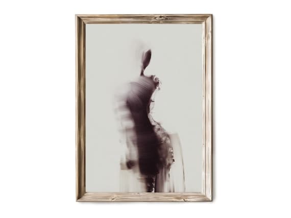 Blurred Woman Silhouette Abstract Ink Minimalist Figure Study Poster